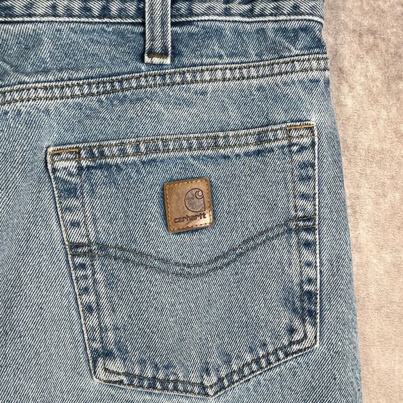 Carhartt Jeans Mens Size 38X32 Blue Stonewashed Denim Relaxed Fit Workwear 8460 - Picture 5 of 11